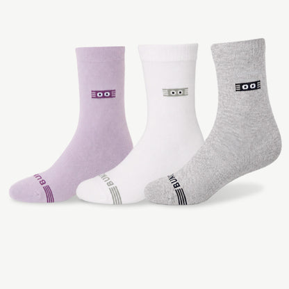 TRIPACK KIDS MEDIA ALTURA LIGERA BÁSICO BLANCO GRIS LILA