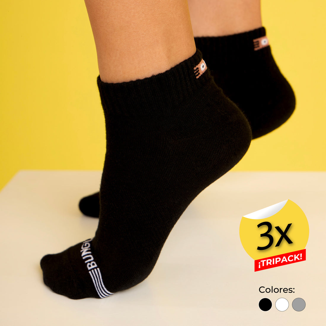 TRIPACK TALONERAS LIGERAS RIP BLANCO ÓPTICO, NEGRO, GRIS